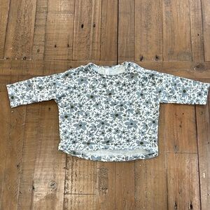 Rylee + cru gray floral long sleeve tee